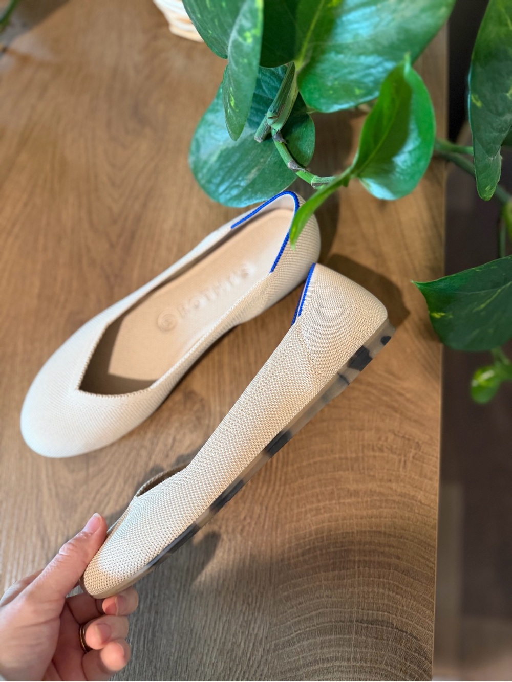 SOLD Rothy's Women's Cream Ballet Flat - Slip-On - Picture 2 of 4